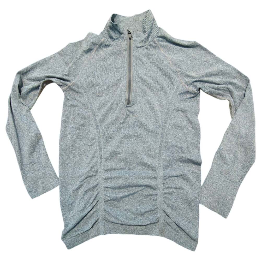 Athleta Women's Size M Gray Heathered Quarter Zip Pullover
